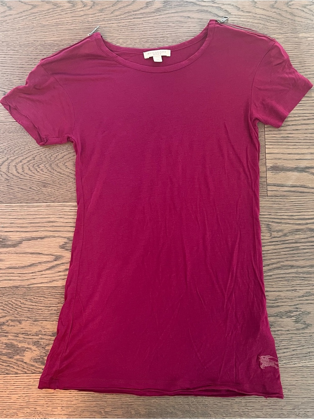 Burberry Brit Women’s Short Sleeve Crewneck Tee in Berry/Burgundy